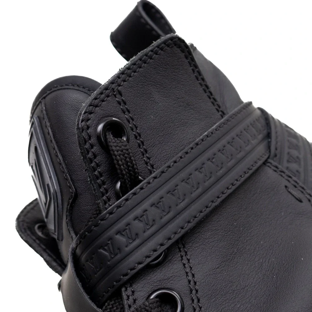 Louis Vuitton Falcon High Top Sneakers Black Leather LV Strap Trainers UK 8 US 9 - Picture 10 of 13